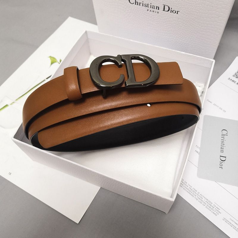 Dior CD Belt Patent Calfskin Brown Hot Sale