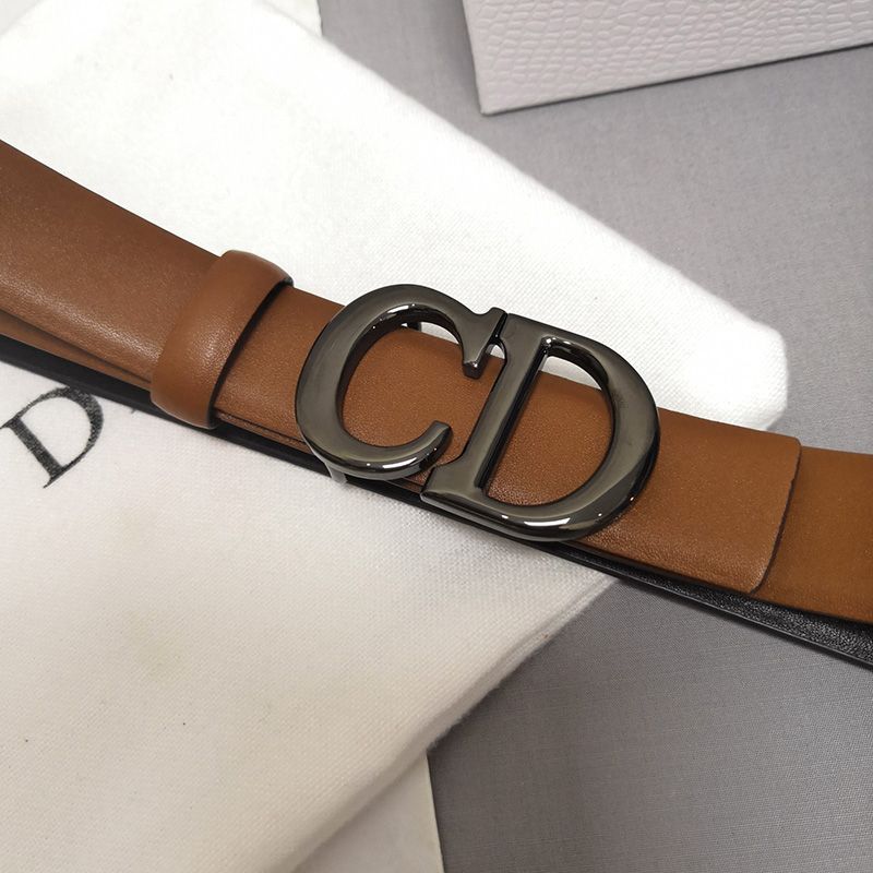 Dior CD Belt Patent Calfskin Brown Hot Sale