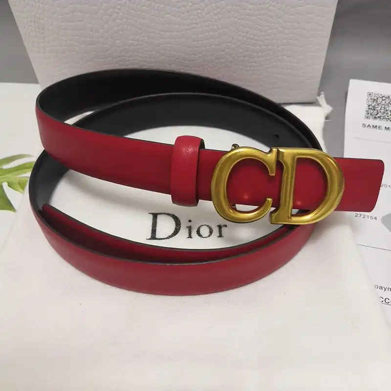 TOP Dior CD Belt Patent Calfskin Red