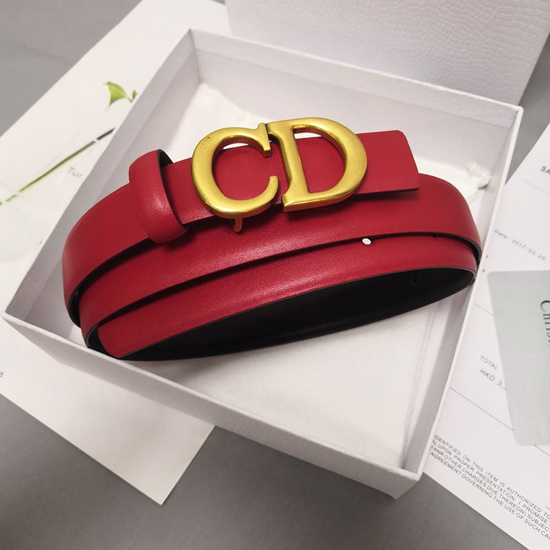 Dior CD Belt Patent Calfskin Red Hot Sale