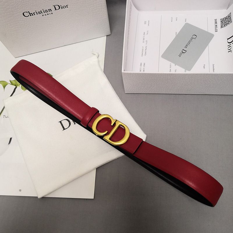 Dior CD Belt Patent Calfskin Red Hot Sale