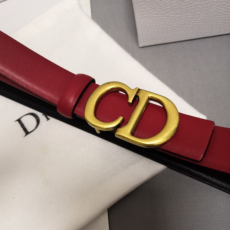 Dior CD Belt Patent Calfskin Red Hot Sale