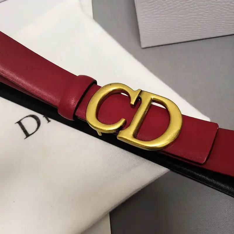 Affordable Hot Dior CD Belt Patent Calfskin Red