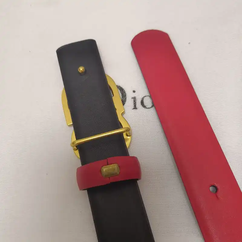 Affordable Hot Dior CD Belt Patent Calfskin Red