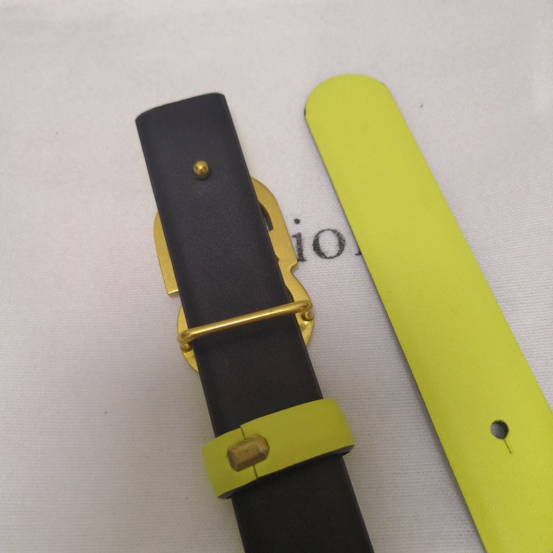 Hot Dior CD Belt Patent Calfskin Yellow