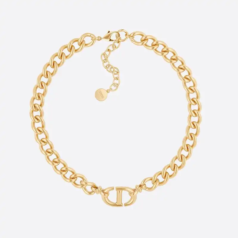 Dior CD Navy Choker Metal Gold