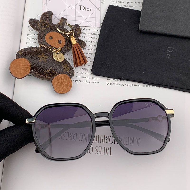 Dior CD1032 Round Sunglasses In Black Hot Sale