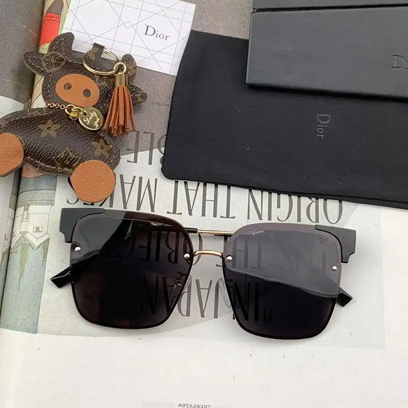 Hot Dior CD5773 Shaded Square Sunglasses In Black