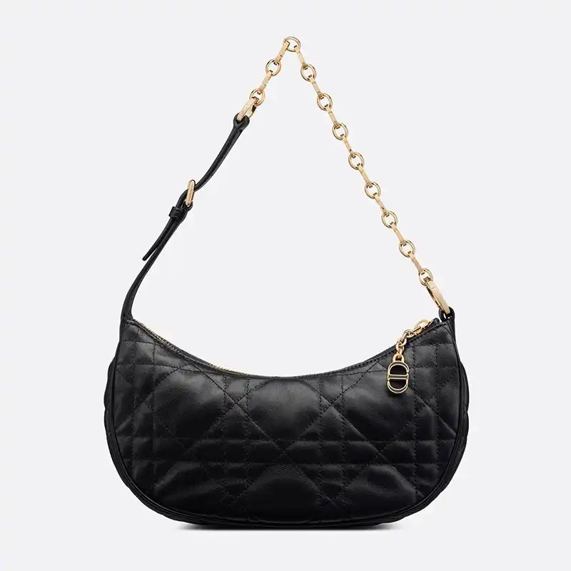 Cheap Dior CD Lounge Bag Cannage Lambskin Black