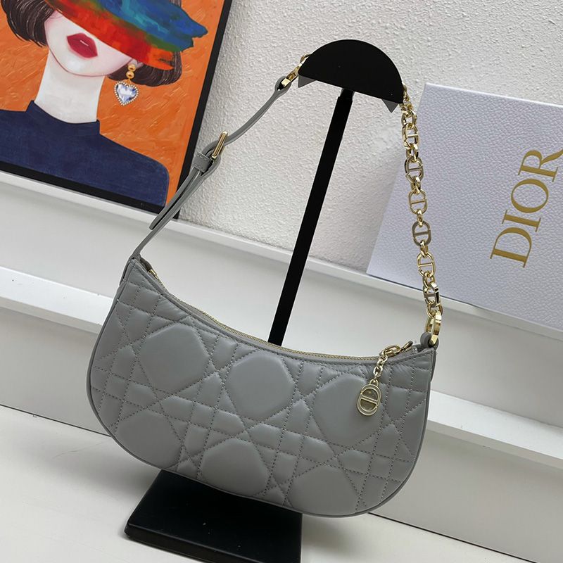 Hot Dior CD Lounge Bag Cannage Lambskin Sky Blue