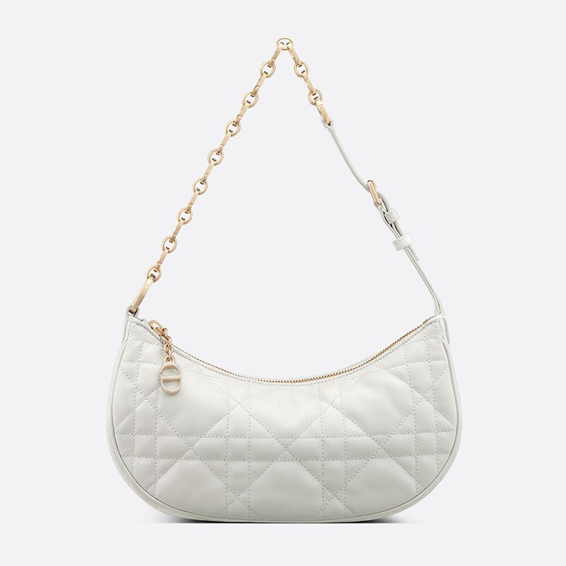 Hot Dior CD Lounge Bag Cannage Lambskin White