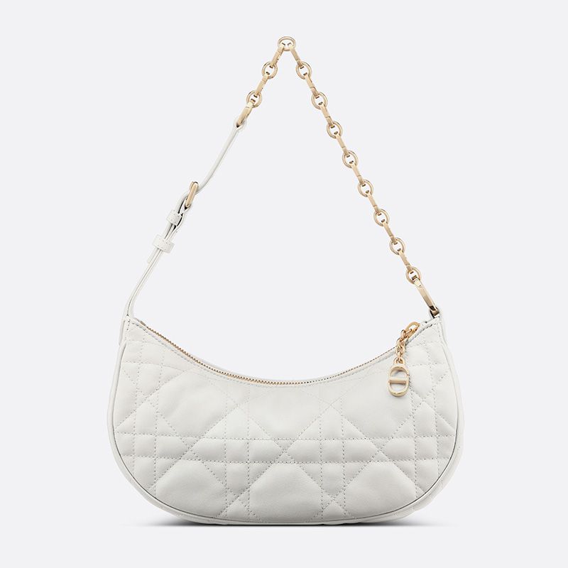 Hot Dior CD Lounge Bag Cannage Lambskin White