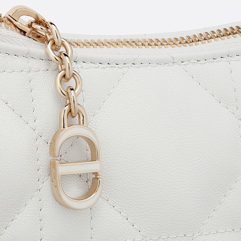 Hot Dior CD Lounge Bag Cannage Lambskin White