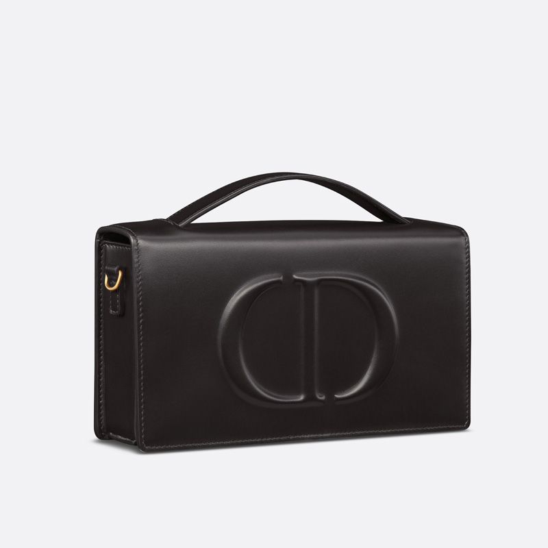 Mini Dior CD Signature Bag Calfskin Black