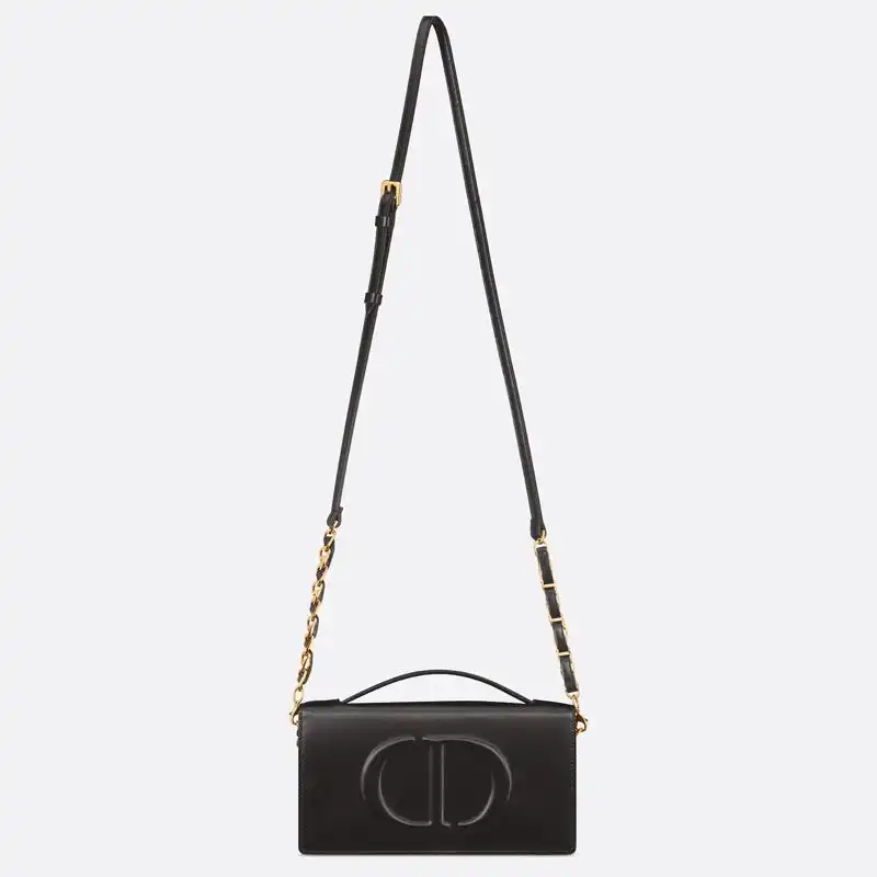 Cheap Mini Dior CD Signature Bag Calfskin Black Luxury