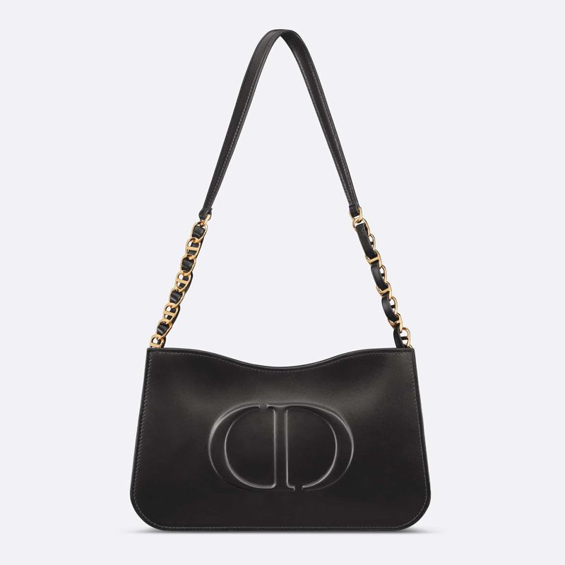 Mini Dior CD Signature Hobo Bag Calfskin Black Hot Sale