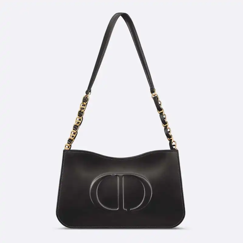 Cheap Mini Dior CD Signature Hobo Bag Calfskin Black