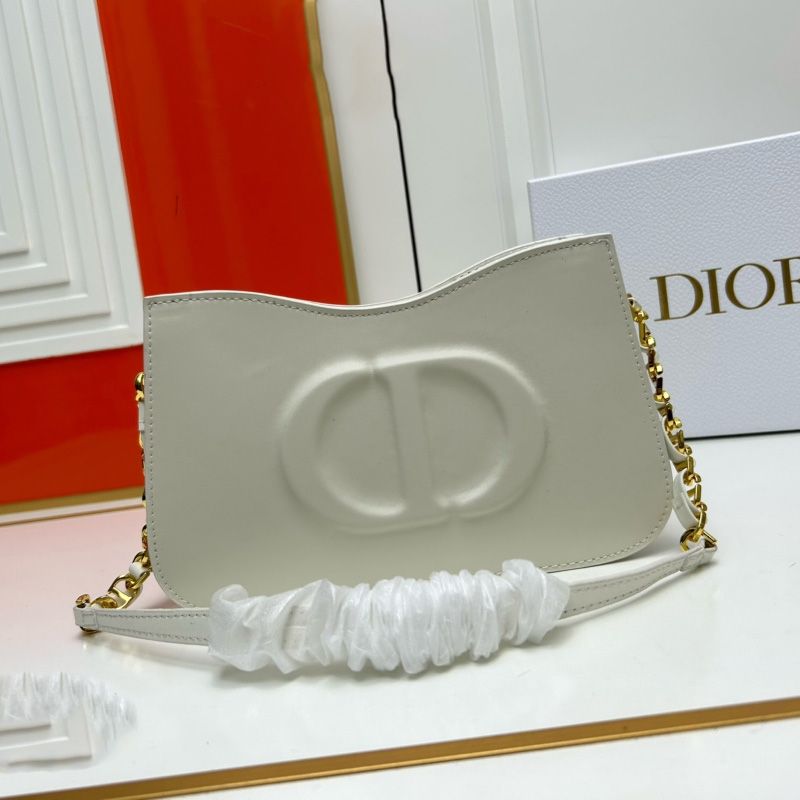 Hot Mini Dior CD Signature Hobo Bag Calfskin White