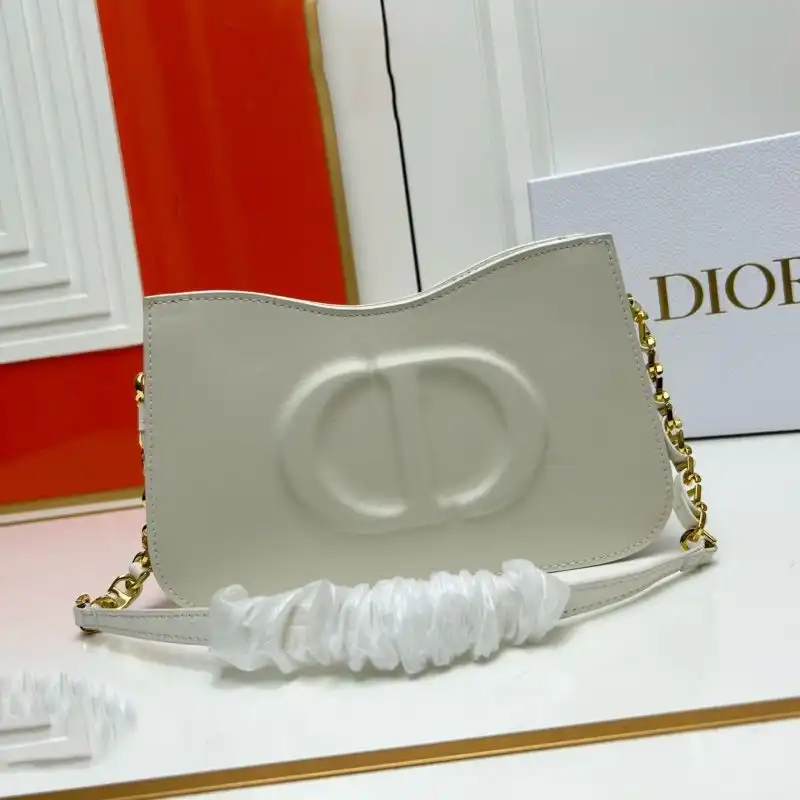 TOP Mini Dior CD Signature Hobo Bag Calfskin White