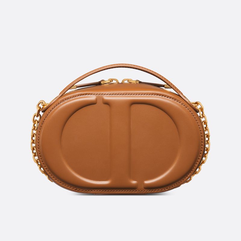 Hot Dior CD Signature Oval Camera Bag Calfskin Brown