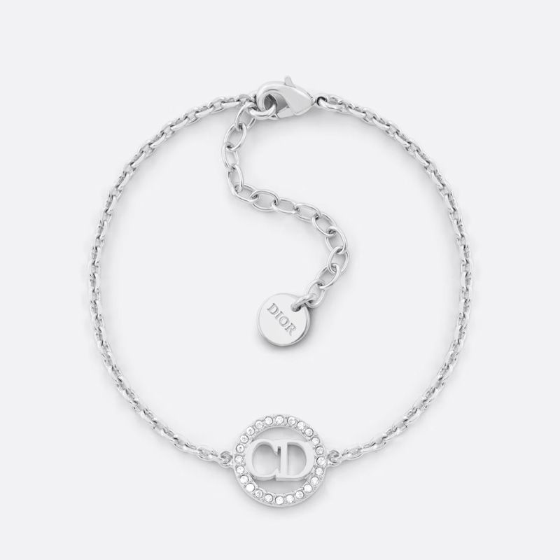 Dior Clair D Lune Bracelet Metal and Crystals Silver Hot Sale