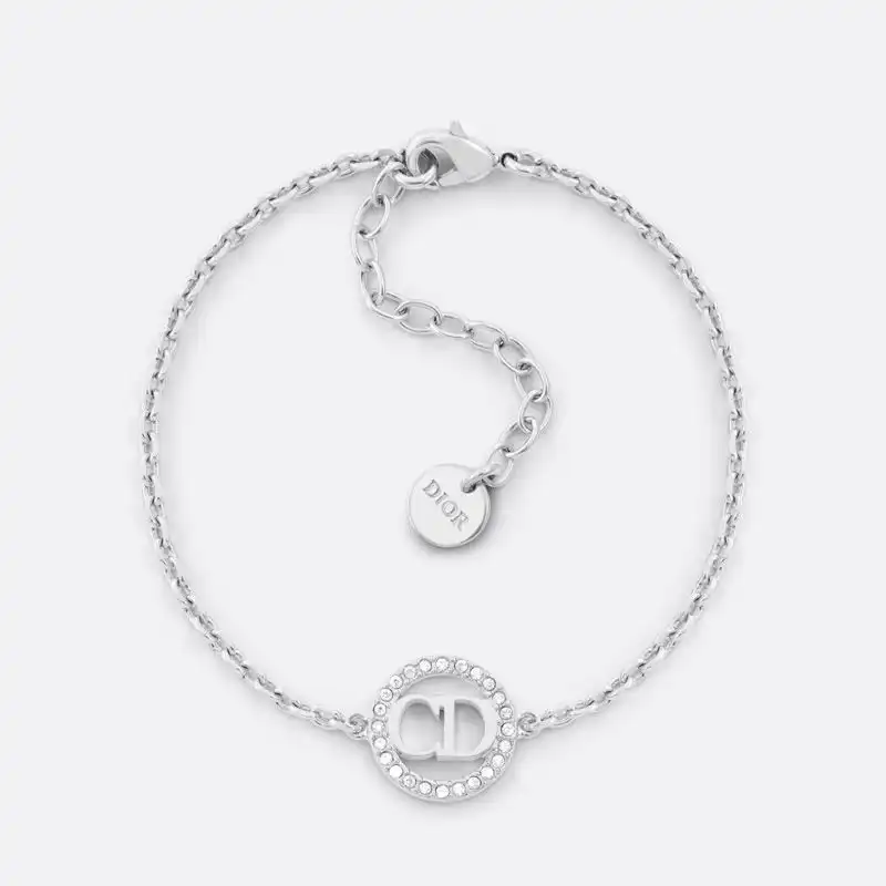 Cheap Hot Dior Clair D Lune Bracelet Metal and Crystals Silver