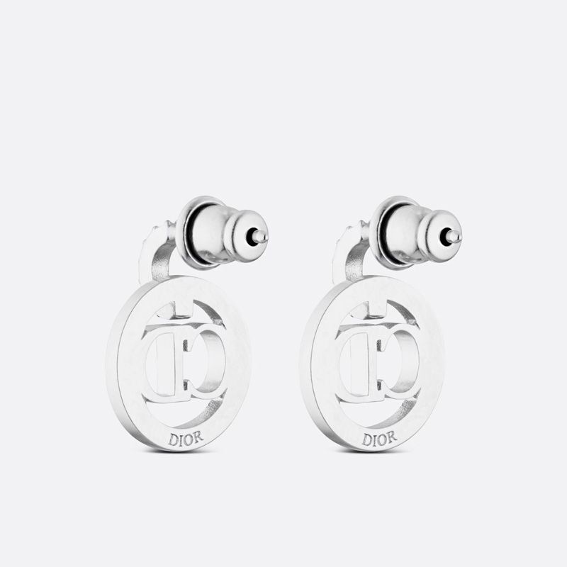 Hot Dior Clair D Lune Earrings Metal and Crystals Silver