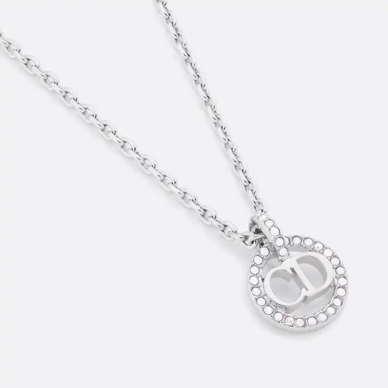 Affordable Hot Dior Clair D Lune Necklace Metal and Crystals Silver