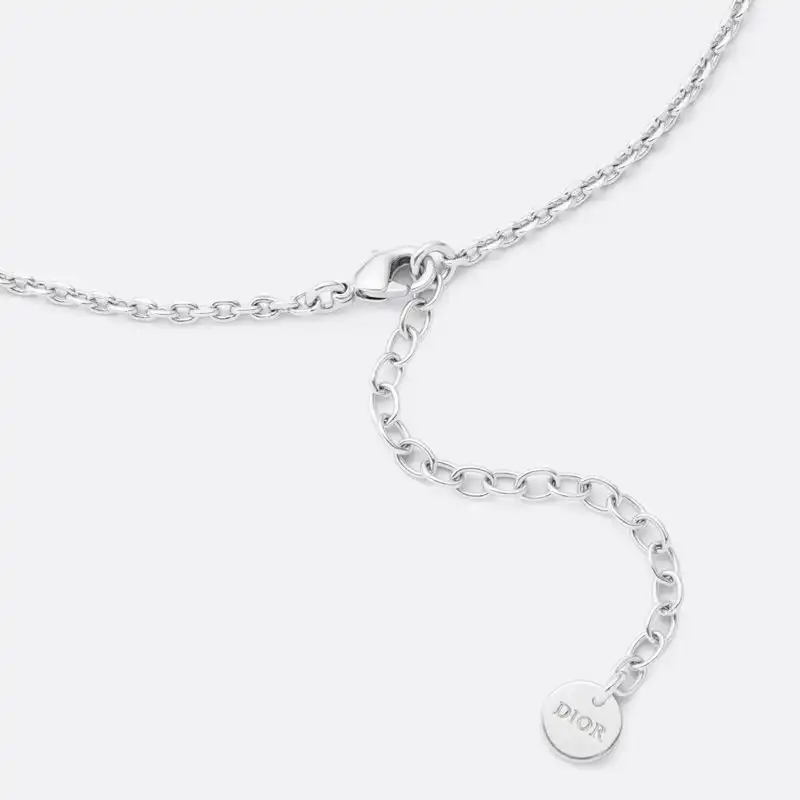 Affordable Hot Dior Clair D Lune Necklace Metal and Crystals Silver