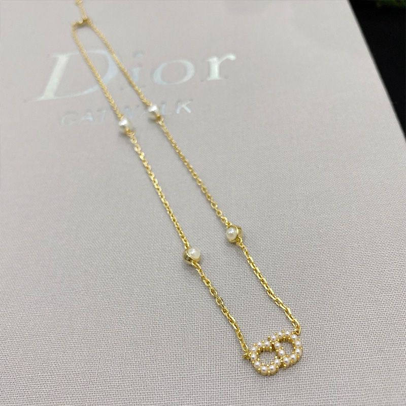 Dior Clair D Lune Necklace Metal and Pearls Gold Hot Sale