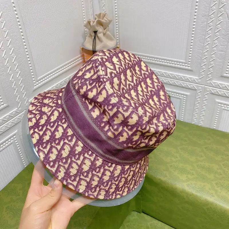 Affordable Hot Dior D-Oblique Small Brim Bucket Hat Canvas Purple