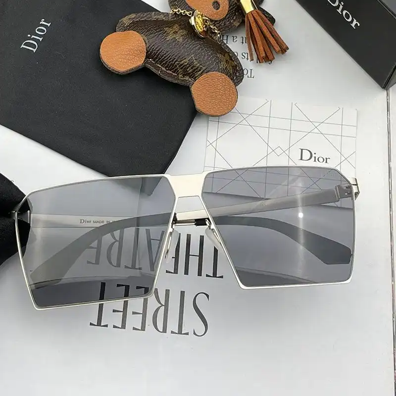 Hot Dior D5543 Oversized Square Sunglasses In Silver