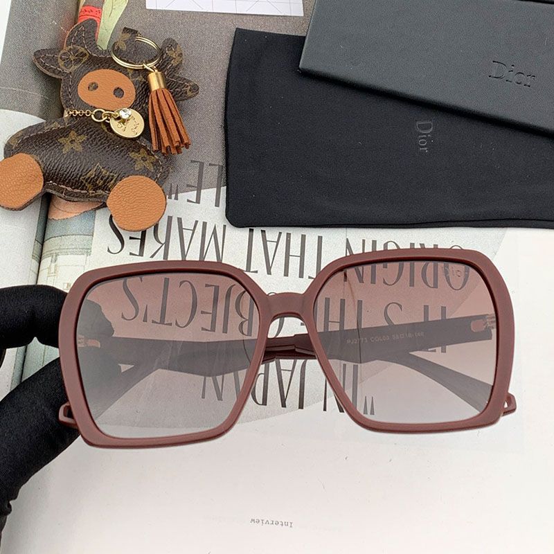 Dior D7732 Square Sunglasses In Burgundy Hot Sale