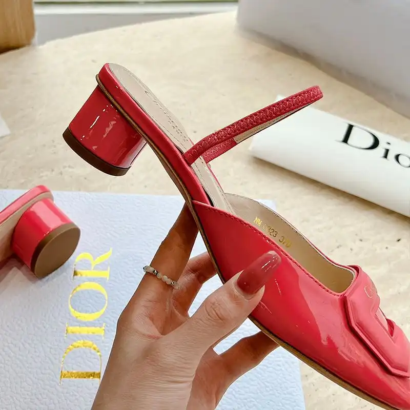 Affordable Hot Dior Day Slingback Pumps Women Patent Calfskin Red