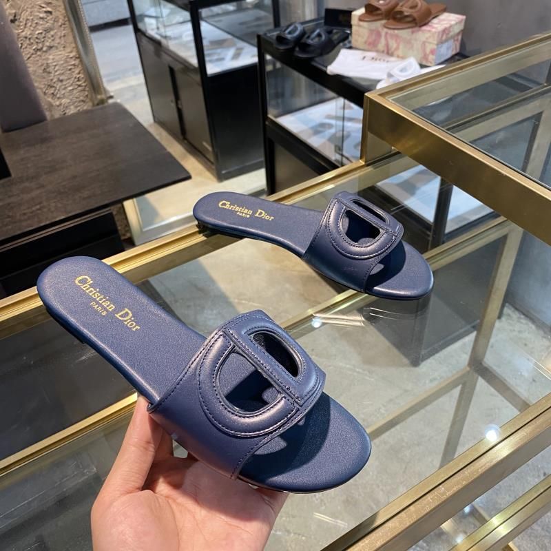 Hot Dior D-Club Slides Women Calfskin Blue