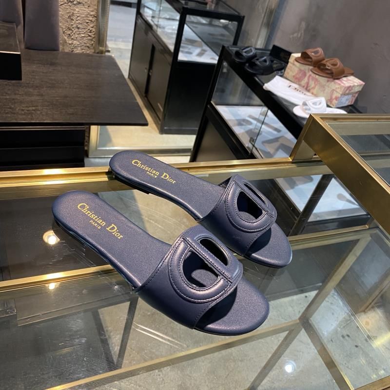 Hot Dior D-Club Slides Women Calfskin Blue