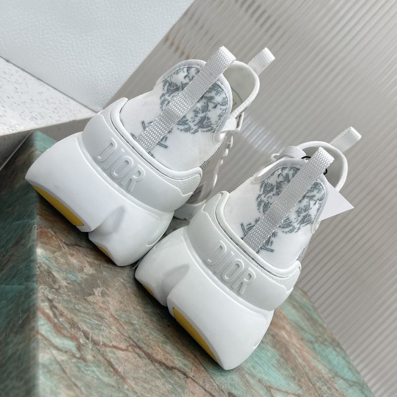 Dior D-Connect Sneakers Women Reve d'Infini Motif Technical Fabric White Beige Hot Sale