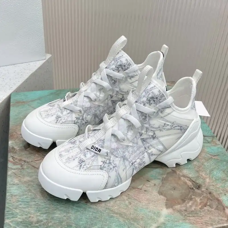 Dior D-Connect Sneakers Women Reve d'Infini Motif Technical Fabric White Blue