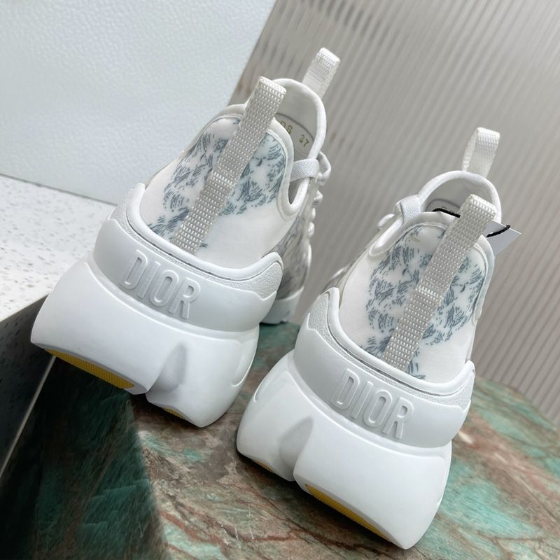 Dior D-Connect Sneakers Women Reve d'Infini Motif Technical Fabric White Blue