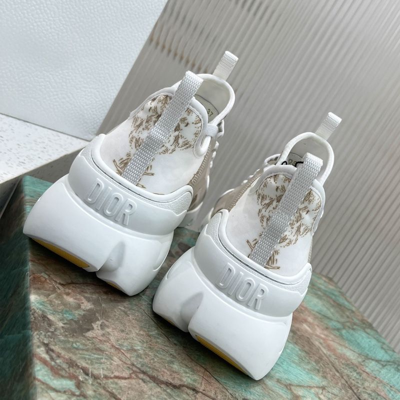 Dior D-Connect Sneakers Women Reve d'Infini Motif Technical Fabric White Gold Hot Sale