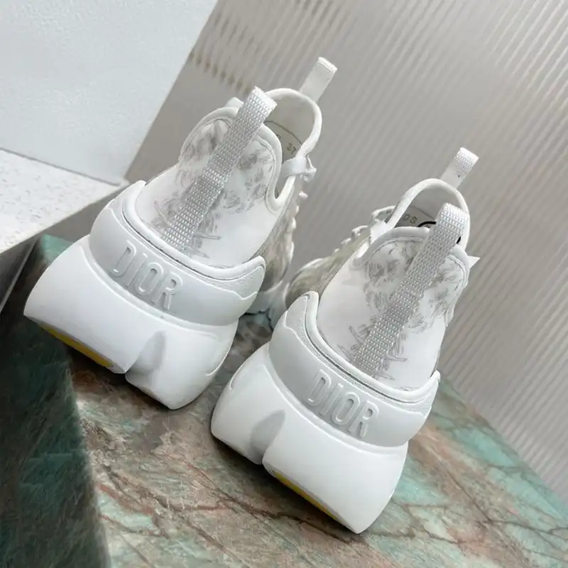 Affordable Hot Dior D-Connect Sneakers Women Reve d'Infini Motif Technical Fabric White Grey