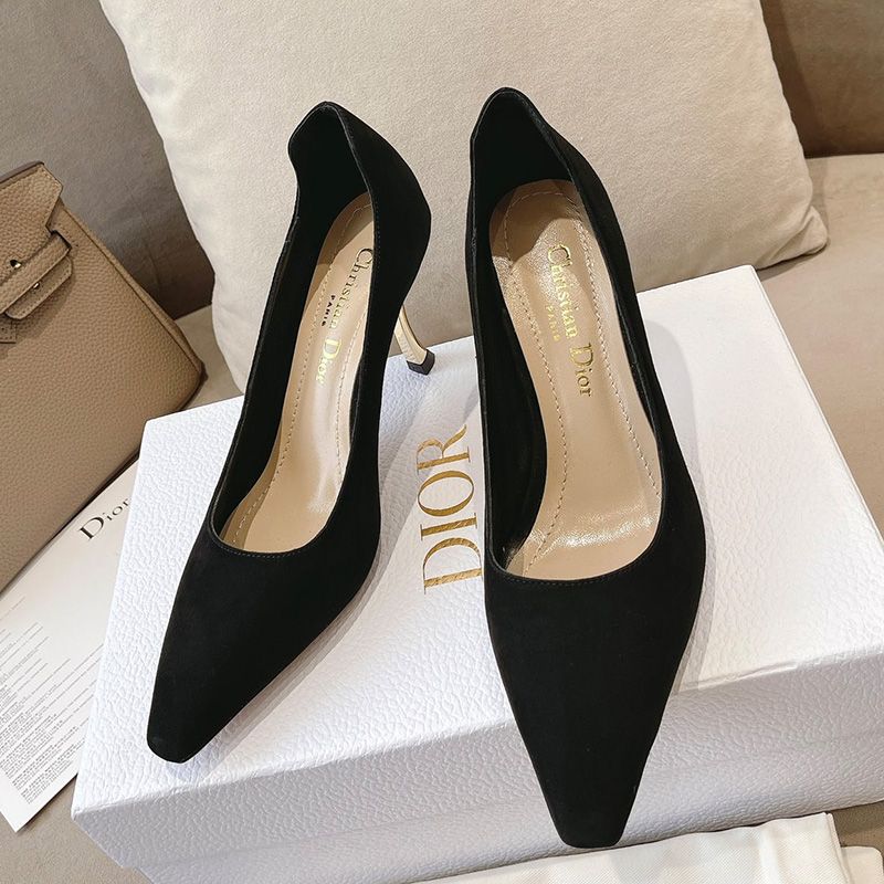 Hot Dior D-Fame Pumps Women Suede Black