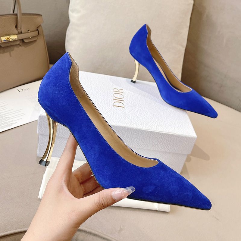 Hot Dior D-Fame Pumps Women Suede Blue