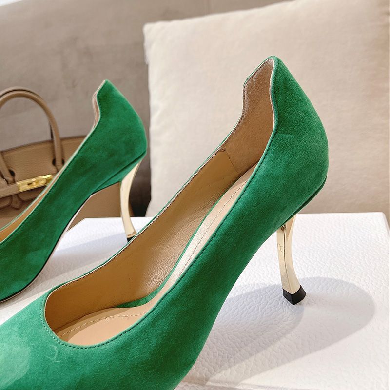 Hot Dior D-Fame Pumps Women Suede Green