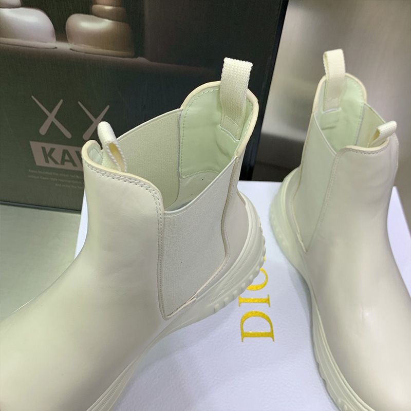 Dior D-Racer Ankle Boots Women Calfskin White Hot Sale