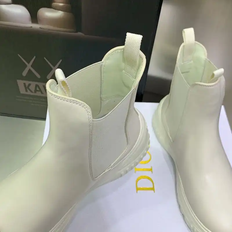 Cheap Hot Dior D-Racer Ankle Boots Women Calfskin White