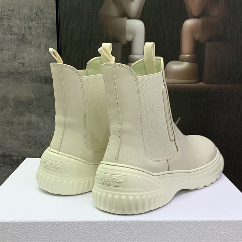 Dior D-Racer Ankle Boots Women Calfskin White Hot Sale