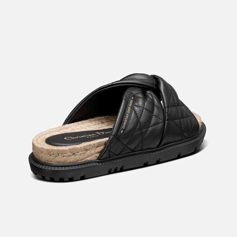 Dior Dtwist Slides Women Cannage Lambskin Black Hot Sale