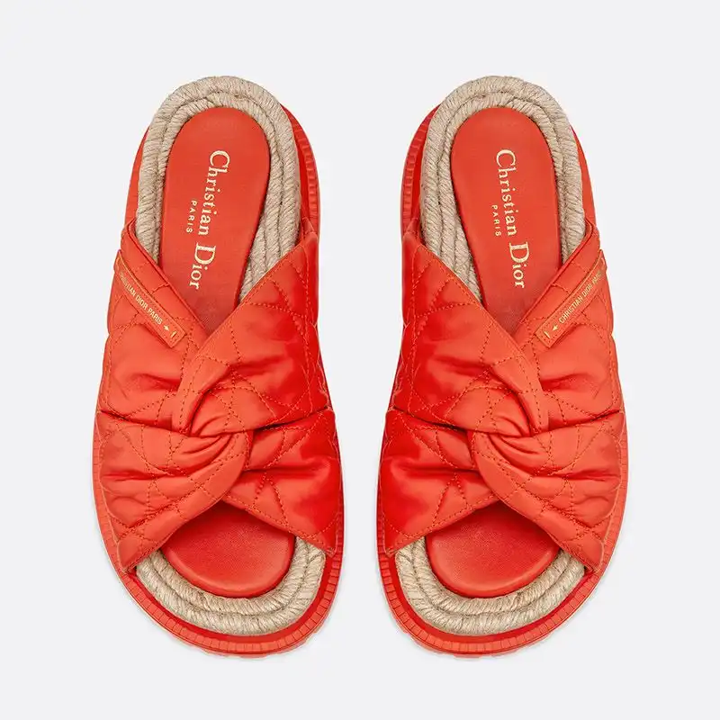 Affordable Hot Dior Dtwist Slides Women Cannage Lambskin Red