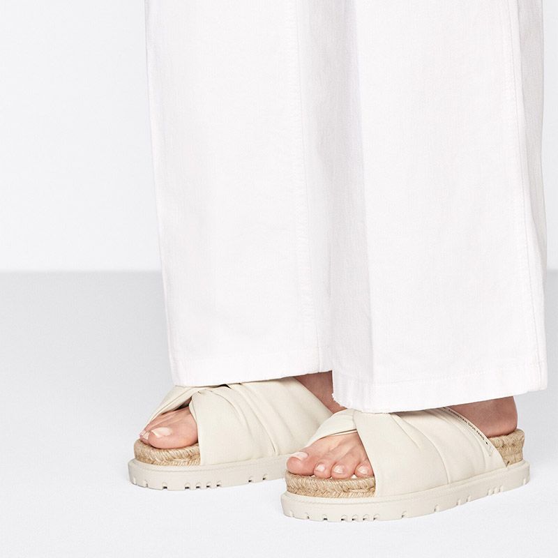 Dior Dtwist Slides Women Cannage Lambskin White Hot Sale